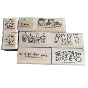 Stampin Up Tag Along Rubber Stamps Set Gift Holiday Craft Patterns 2003